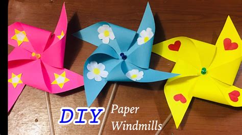 Diy How To Make Paper Windmills For Kidsart Fi Youtube
