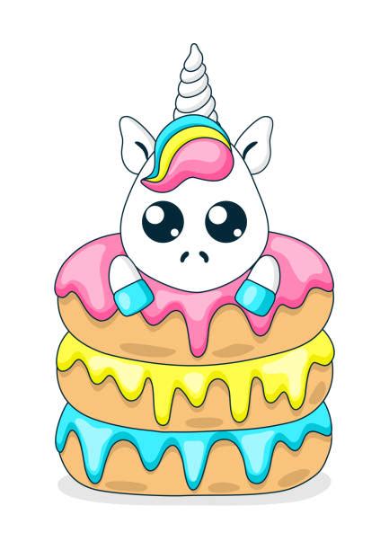 55 Unicorn Eating A Donut Coloring Page