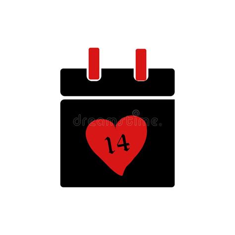 February 14 Calendar Valentine S Day World Holiday Vector Icon Stock