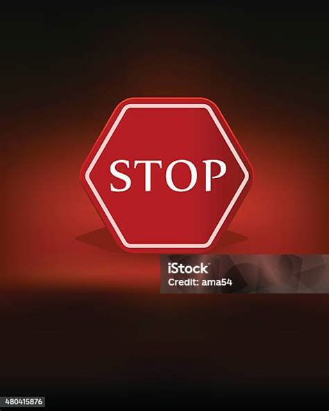 Stop Sign Black Dark Background Vector Stock Illustration Download
