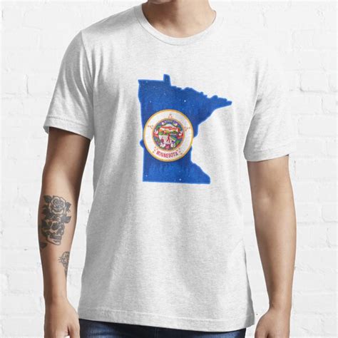 State Of Minnesota Flag Silhouette Logo T Shirt For Sale By