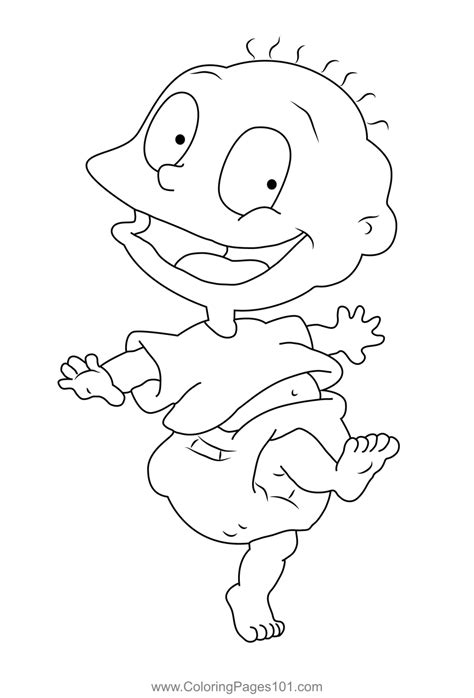 Tommy Dancing Coloring Page For Kids Free Rugrats Printable Coloring