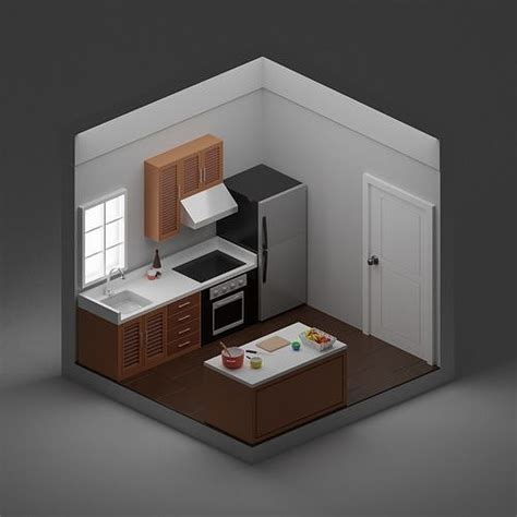 Isometric Kitchen 3d Model Cgtrader