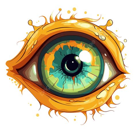 Olho De Desenho Animado Vetor Png Adesivo Clipart Uma Ilustração De Um Olho Com Desenho De