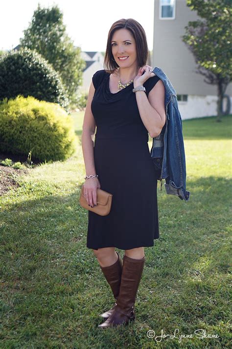 How To Wear Brown Boots With Black Pants And Dresses Fall Outfits