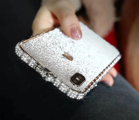 Luxury Iphone Case With Crystals Rhinestone Bling Metal Frame Bumper