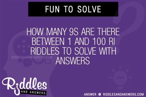 30 How Many 9s Are There Between 1 And 100 Ri Riddles With Answers To