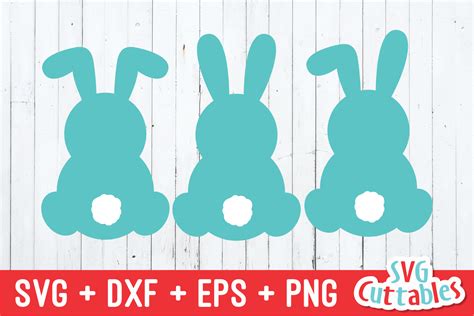 Three Easter Bunnies Easter Svg Cut File