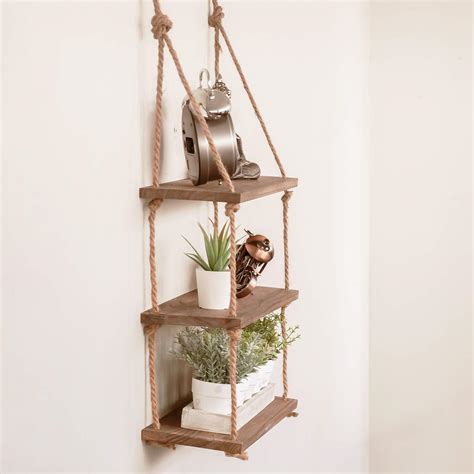 Buy Homezone 3 Tier Vintage Shabby Chic Shelving With Rope Shelf