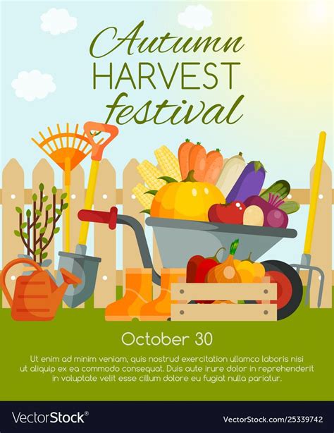 Autumn Harvest Festival Banner Poster Royalty Free Vector Harvest