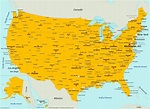 Map of U.S. with Cities - Ontheworldmap.com