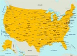 Map of U.S. with Cities - Ontheworldmap.com