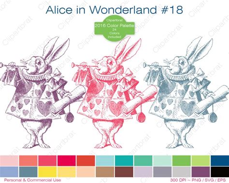 Alice In Wonderland Clipart Commercial Use Clipart The White Etsy