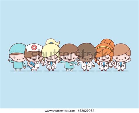 Cute Chibi Kawaii Characters Profession Set Stock Vector Royalty Free