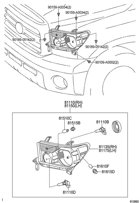 2022 Toyota 4runner Headlight Combo Lamp Assembly Composite