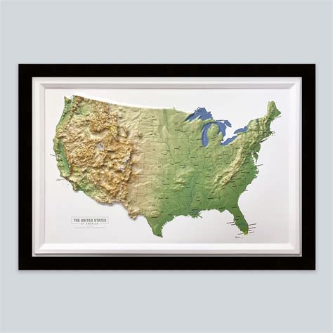 United States 3d Raised Relief Map Classic 3d Topographical Maps