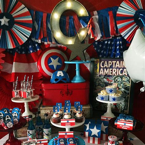 Captain America Party Decorations Pin By Jaci Kubicki On Biancas