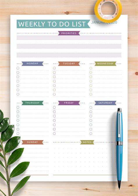Download Printable Weekly To Do List Casual Style Pdf