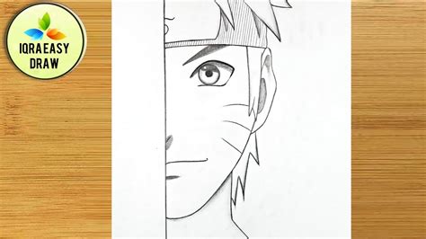 How To Draw Naruto Easy Naruto Half Face Drawin Easy Anime Sketch