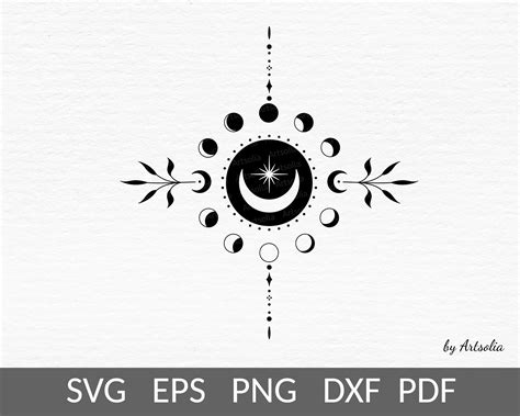 Moon Phases Svg Lunar Witch Aesthetic Mystical Magic Etsy Australia