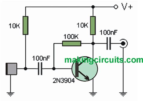 Microphone Preamplifier Circuit Using 2n3904 Transistor 47 Off
