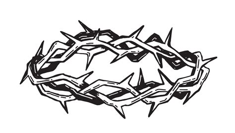 Crown Of Thorns Hand Drawn Illustration On White Background 7538253