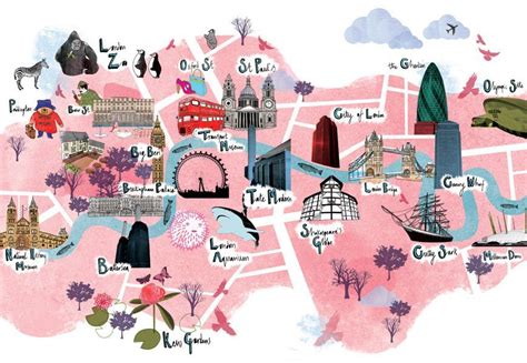 London I Love These Kinds Of Cartoon Maps Such A Fun Way To Travel