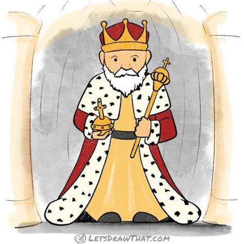 How To Draw A King With All The Royal Symbols Lets Draw