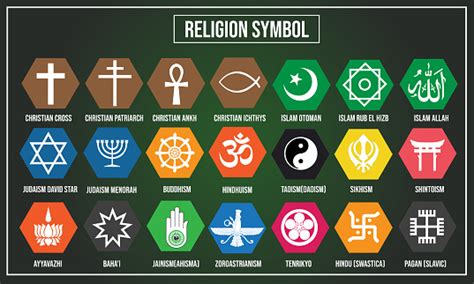 Illustration Vectorielle Du Symbole De La Religion Dans Le Monde