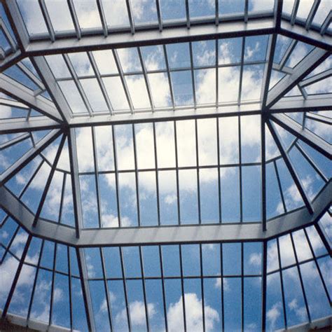 Polished Glass Roof Structure For Buildings Complexes Malls Offices Color Shiny Silver At