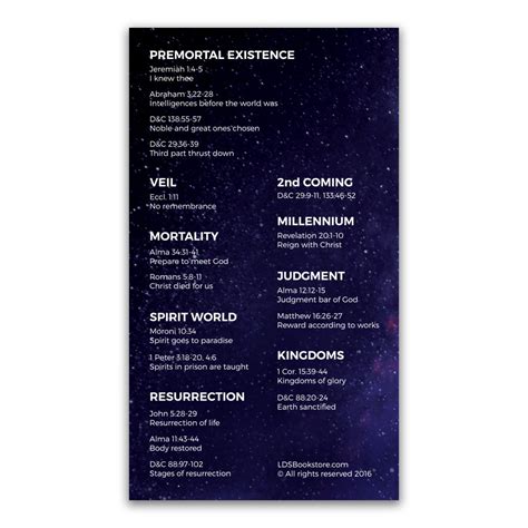 Plan Of Salvation Bookmark Galaxy In Lds Bookmarks On