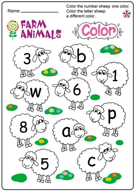 Farm Animals Worksheet With Numbers And Letters