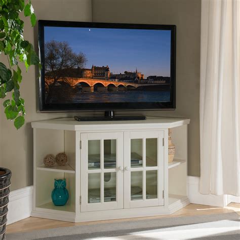 Leick Home Corner Tv Stand W Bookcases For Tv S Up To White