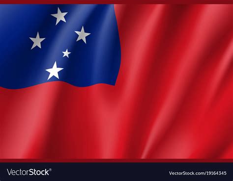 Waving Flag Samoa Royalty Free Vector Image Vectorstock