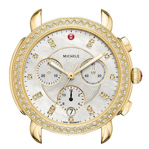 Michele Sidney Gold Diamond Dial Womens Watch Mw30a01b0046