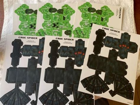 Minecraft Paper Craft Overworld Hostile Mobs 16703 Brand Over 30 Pieces