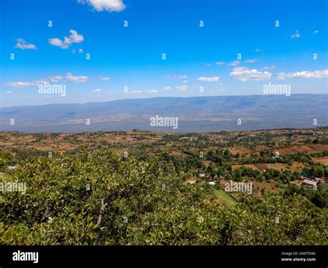 Scenic Aerial View Of Hills And Valleys In Iten Township Kenya Stock