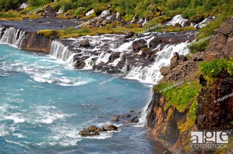 Hraunfossar Iceland Waterfall Waterfalls Cascade Cascades River