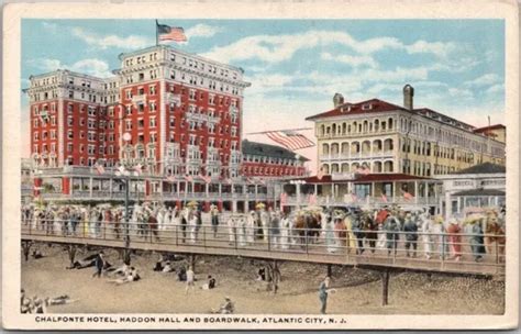 Atlantic City Nj Postcard Chalfonte Hotel Haddon Hall And Boardwalk