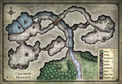 Reversed Map Of Cragmar Hideout For Phandalen For 5th Edition Dandd