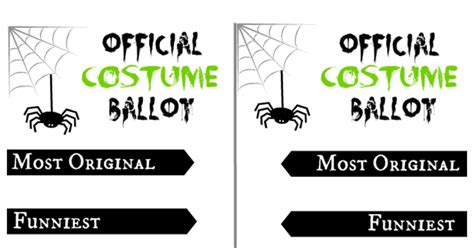Halloween Costume Contest Ballot Printable