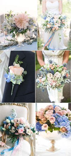 Bridal Bouquetblush Pink And Pale Blue Classic Wedding Etsy Bridal