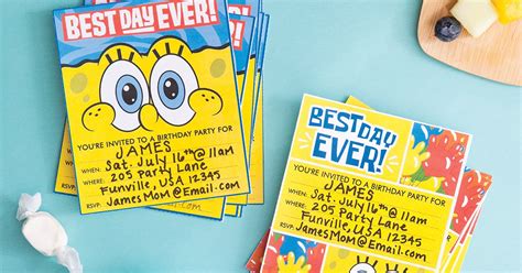 Spongebob Best Day Ever Party Invitations Nickelodeon Parents