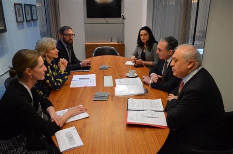 The meeting of Zohrab Mnatsakanyan with Aurelia Frick, the Minister of ...
