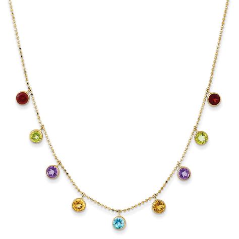 Buy 14k Gold Multi Color Gemstone Necklace Apmex