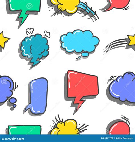 Colorful Doodle Speech Bubble Vectors Collection 320