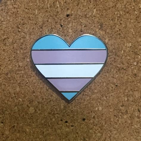 Transgender Pride Flag Heart Shaped Hard Enamel Lapel Pins Etsy