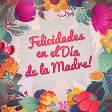 Happy mother's day wishes feature ideas for what to write on your cards to mom. Happy Mother'S Day! inscription in Spanish. — Stock Vector ...