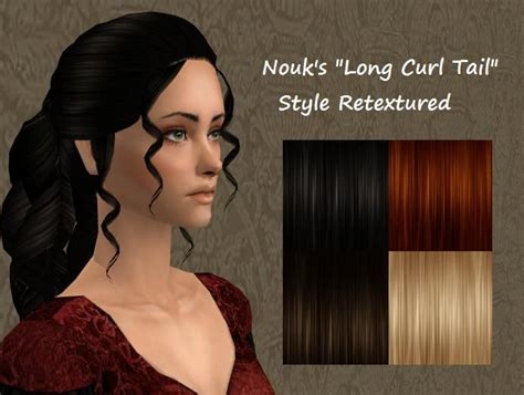 Mod The Sims Nouks Long Curl Tail Mesh Retextured Long Curls