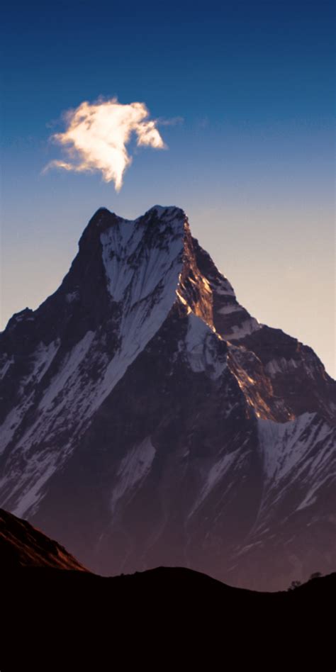 Download Wallpaper 1080x2160 Dawn Sky Himalaya Mountains Peak